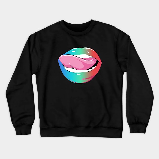 RGB Lips Crewneck Sweatshirt by PallKris